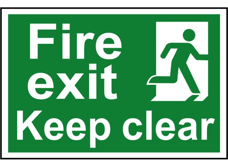 Scan Fire Exit Keep Clear - PVC Sign 300 x 200mm