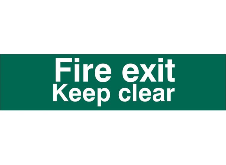 Scan Fire Exit Keep Clear Text Only - PVC Sign 200 x 50mm