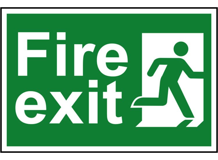 Scan Fire Exit Man Running Right - PVC Sign 300 x 200mm