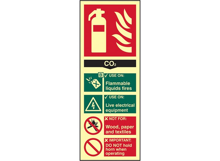 Scan Fire Extinguisher Composite CO2 - Photoluminescent 75 x 200mm
