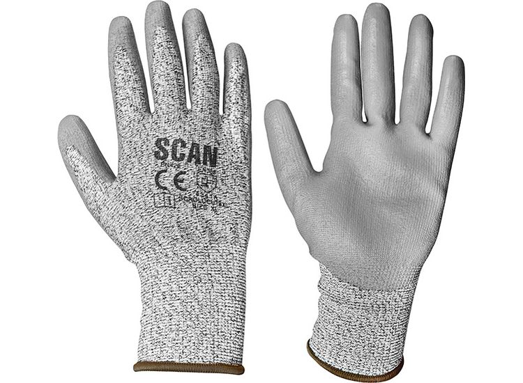 Scan Grey PU Coated Cut 3 Gloves