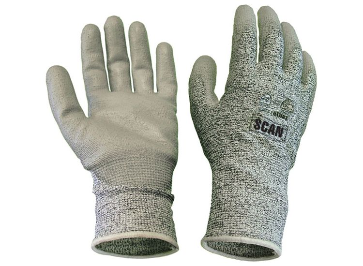 Scan Grey PU Coated Cut 5 Gloves