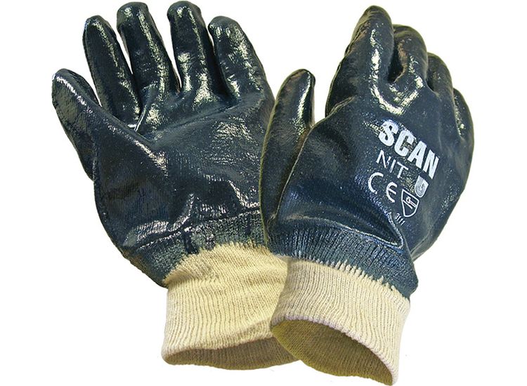 Scan Nitrile Knitwrist Heavy-Duty Gloves