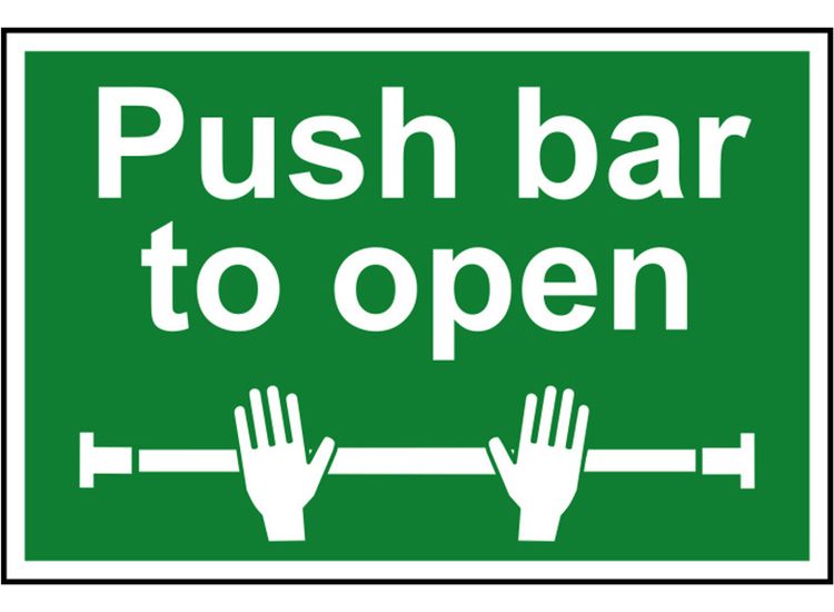 Scan Push Bar To Open - PVC Sign 300 x 200mm