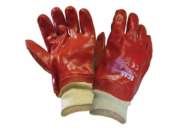 Scan PVC Knitwrist Gloves - L (Size 9)