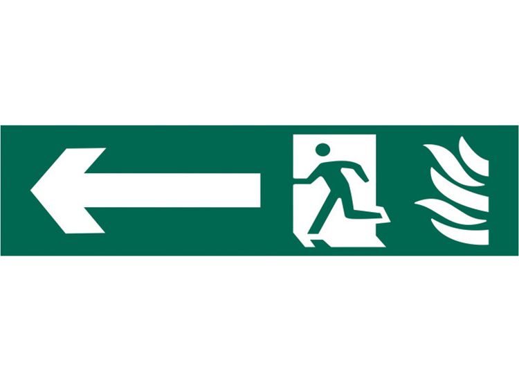 Scan Running Man Arrow Left - PVC Sign 200 x 50mm