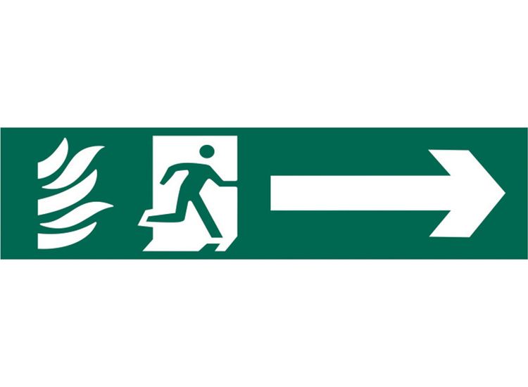 Scan Running Man Arrow Right - PVC Sign 200 x 50mm