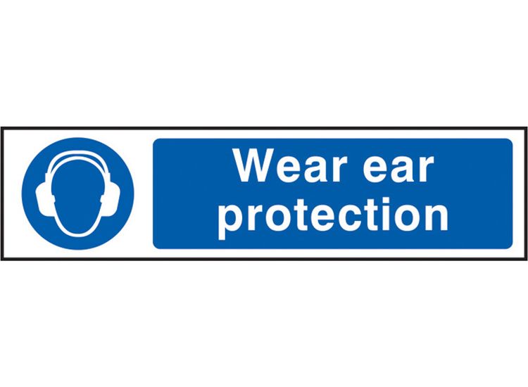Scan Wear Ear Protection - PVC Sign 200 x 50mm
