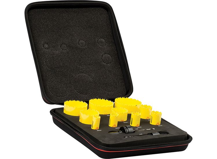 Starrett KDC10021 Deep Cut Bi-Metal Deluxe Electrician's Holesaw Kit, 12 Piece