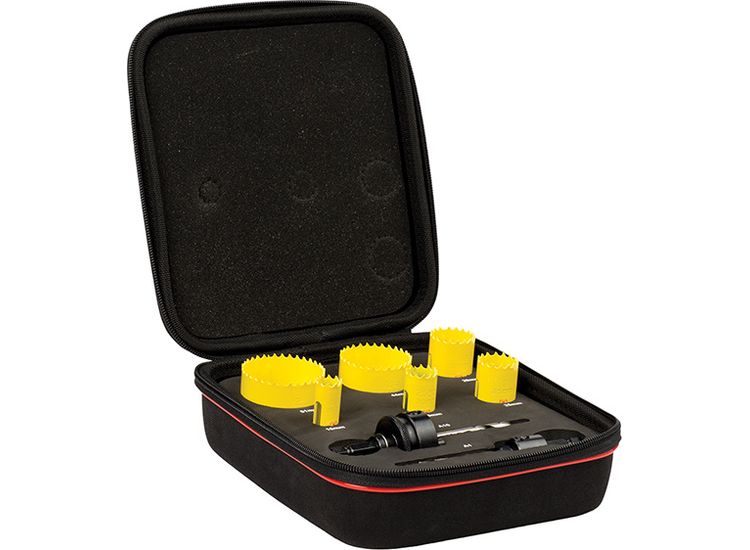 Starrett KFC06022 Fast Cut Bi-Metal Electrician's Holesaw Kit, 8 Piece