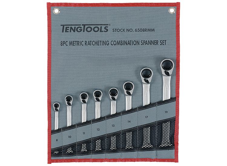 Teng Ratcheting Combination Spanner Set, 8 Piece
