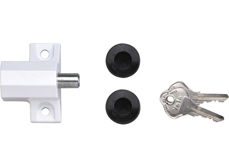 Yale Locks P114 Patio Door Lock White Finish Visi-pack
