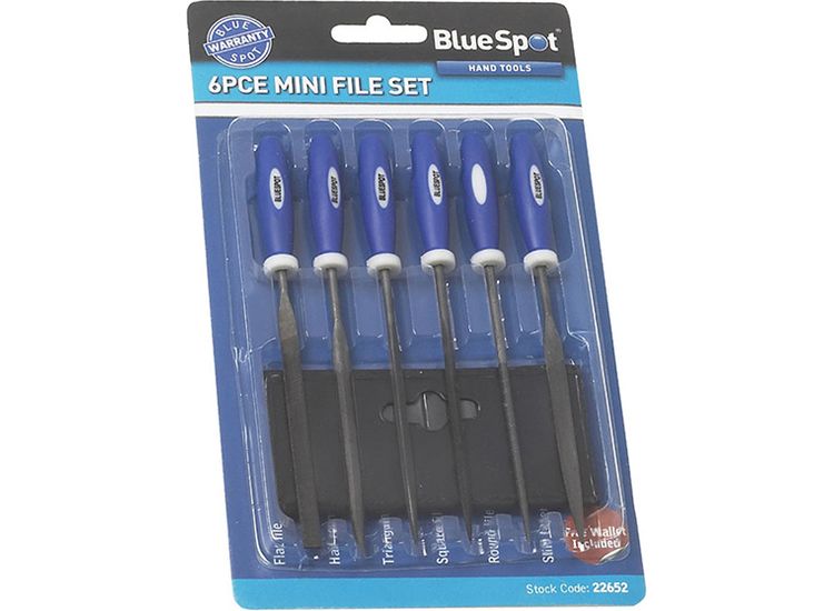 BlueSpot Tools Mini File Set with Pouch 6 Piece