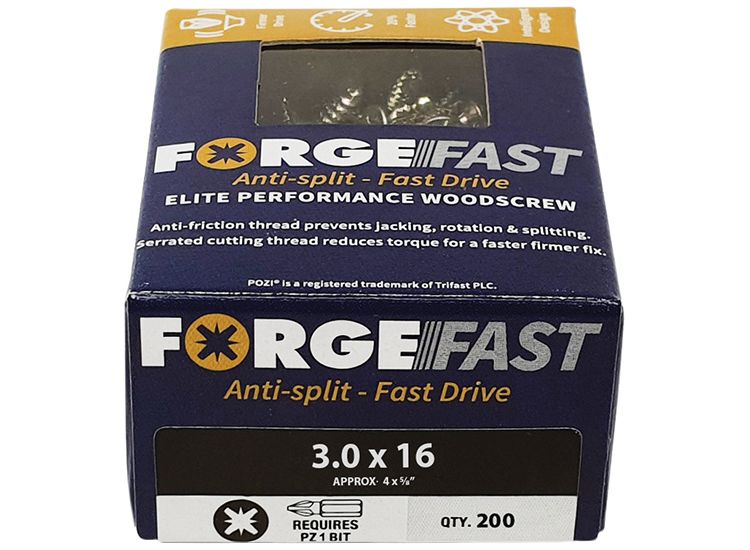 ForgeFix ForgeFast Pozi Compatible Wood Screws, Box
