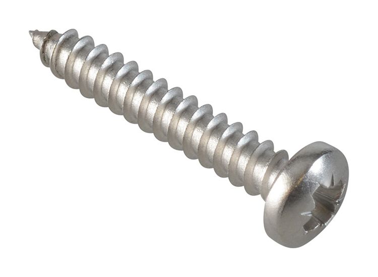ForgeFix Self-Tapping Screws, Pozi, Pan Head, A2 Stainless Steel