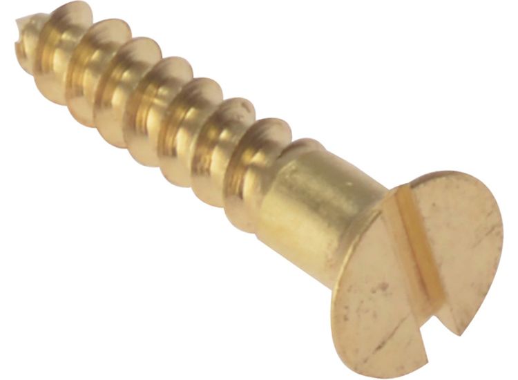 ForgeFix Wood Screws, Slotted, CSK, Brass