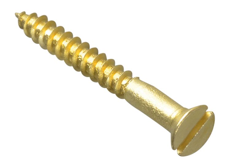 ForgeFix Wood Screws, Slotted, CSK, Brass
