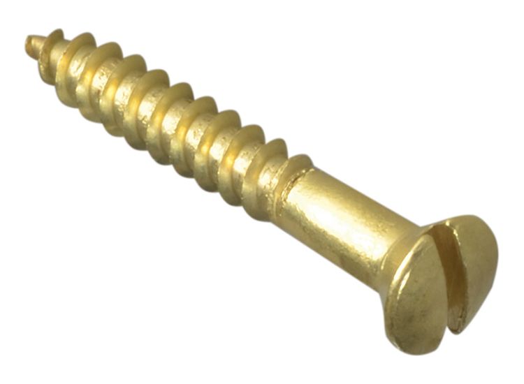 ForgeFix Wood Screws, Slotted, RAH, Brass
