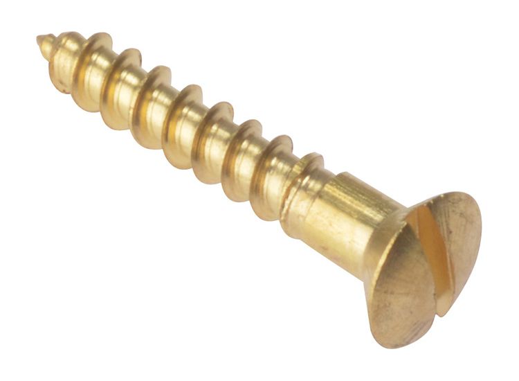 ForgeFix Wood Screws, Slotted, Raised Head, Brass