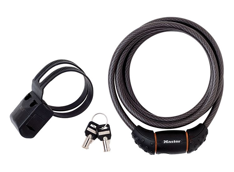 Master Lock Black Braided Steel Keyed Cable 1.8m x 10mm