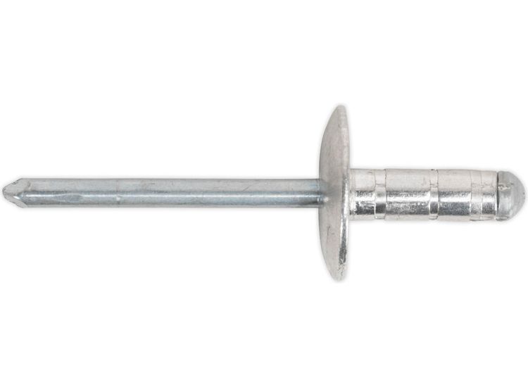 Sealey RM4827L Aluminium Multi-Grip Rivet Large Flange 4.8 x 27mm Pack of 100