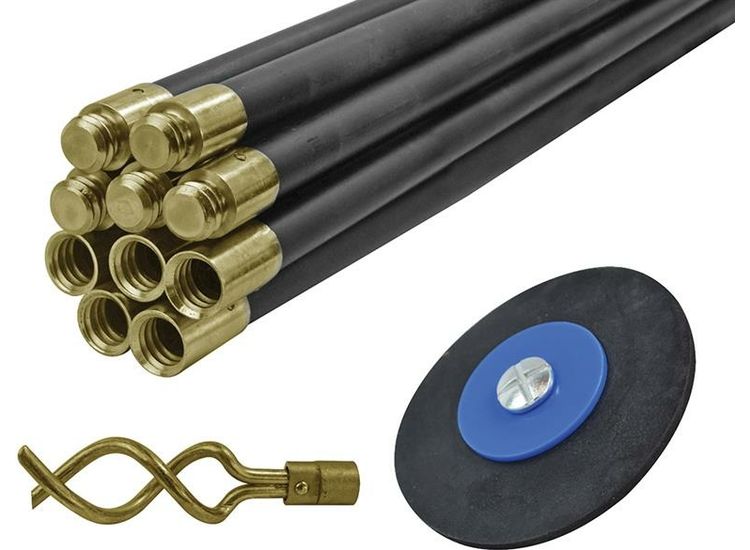 Faithfull Universal Drain Clean Set (10 x Rods Plunger &amp; Worm)