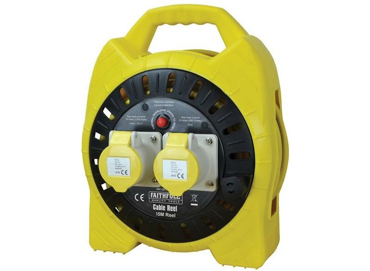 Faithfull Power Plus Semi-Enclosed Cable Reel 110V 16A