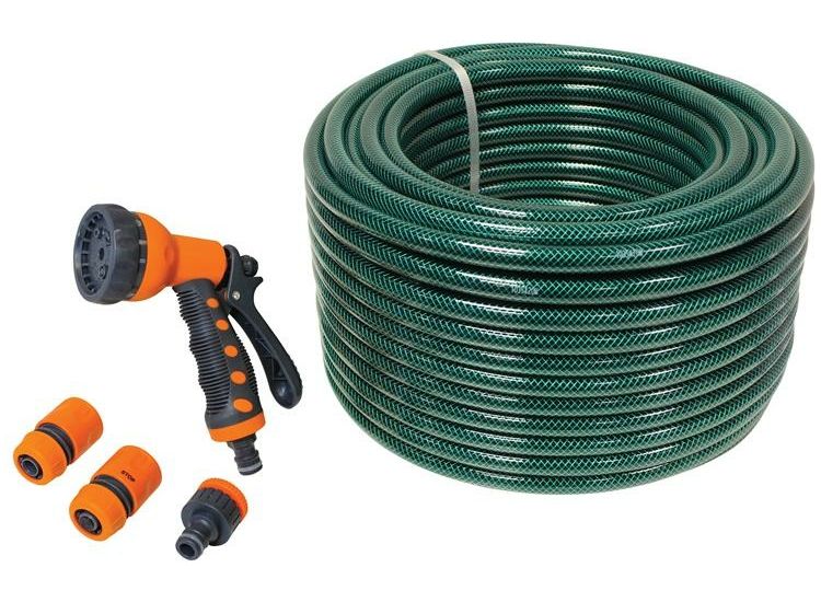 Faithfull PVC Garden Hose with Fittings &amp; Spray Gun