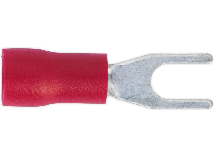 Sealey RT13 Easy-Entry Fork Terminal &amp;#8709;3.7mm (4BA) Red Pack of 100