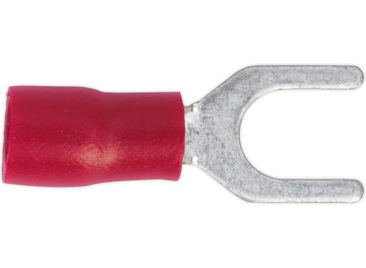 Sealey RT14 Easy-Entry Fork Terminal &amp;#8709;5.3mm (2BA) Red Pack of 100