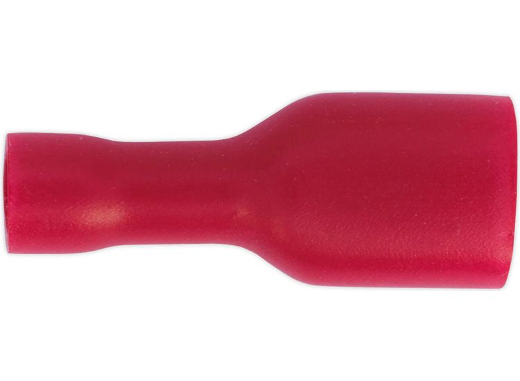 Sealey RT16 Fully Insulated Terminal 6.3mm Female Red Pack of 100