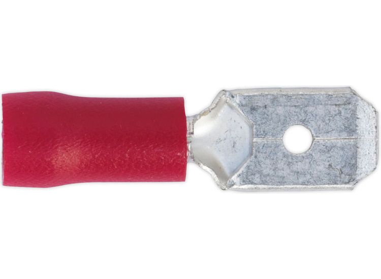 Sealey RT22 Push-On Terminal 6.3mm Male Red Pack of 100