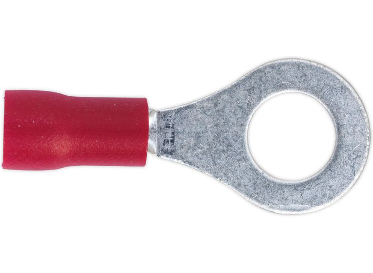 Sealey RT26 Easy-Entry Ring Terminal &amp;#8709;6.4mm (1/4") Red Pack of 100