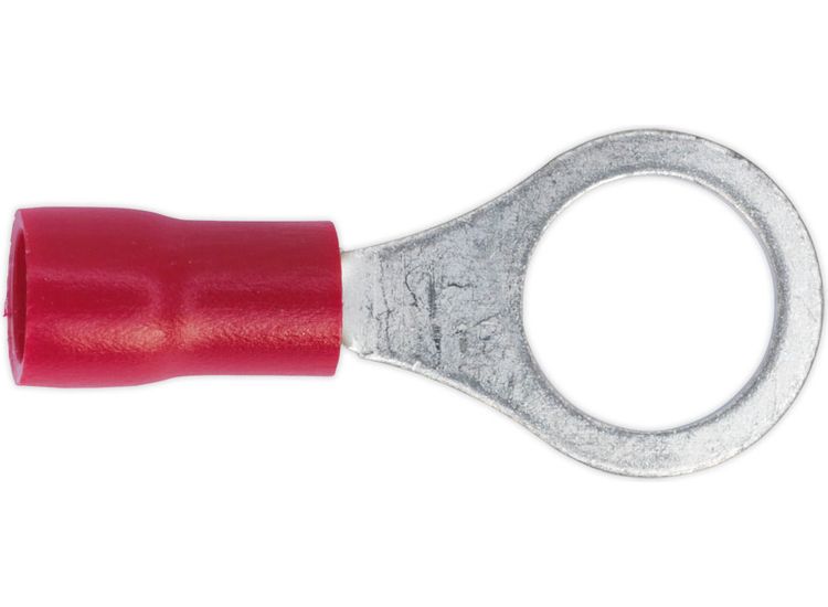 Sealey RT27 Easy-Entry Ring Terminal &amp;#8709;8.4mm (5/16") Red Pack of 100