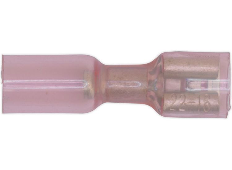 Sealey RTSPF25 Heat Shrink Push-On Terminal 6.4mm Female Red Pack of 25