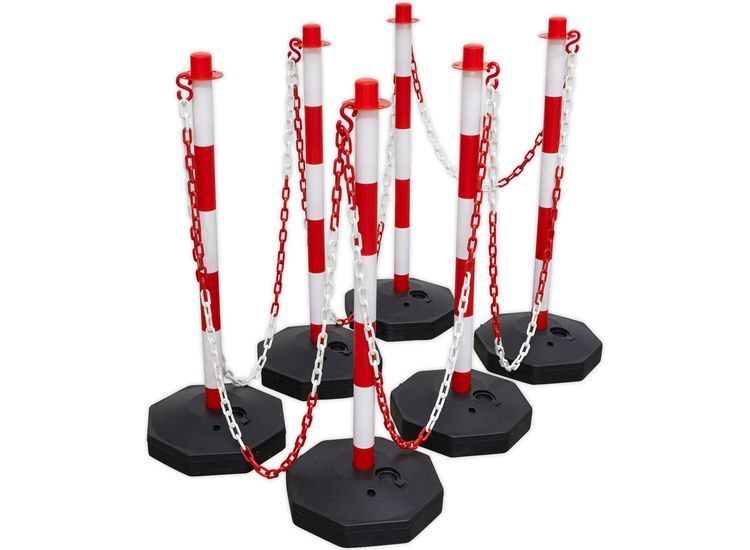 Sealey RWSBKIT Red/White Post &amp; Chain Kit 25m