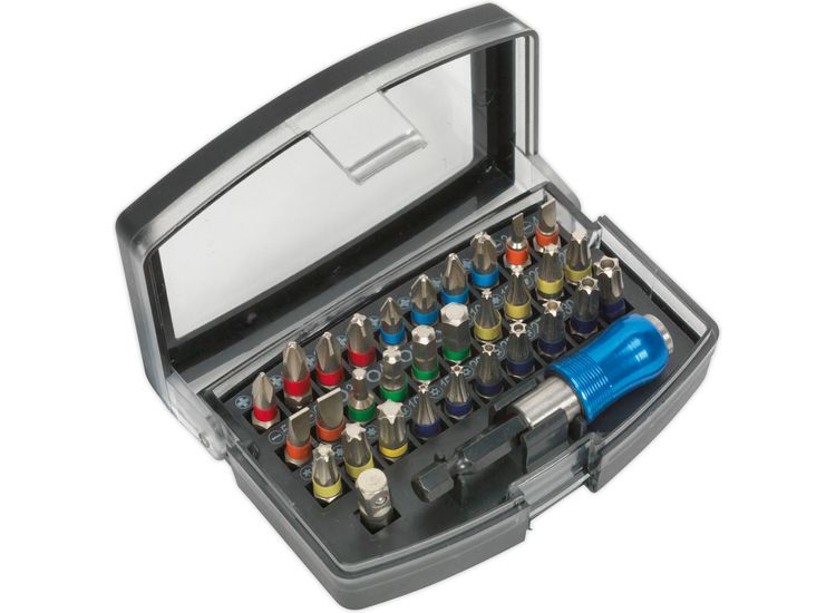 Sealey S01035 Power Tool Bit Set 32pc Colour-Coded S2