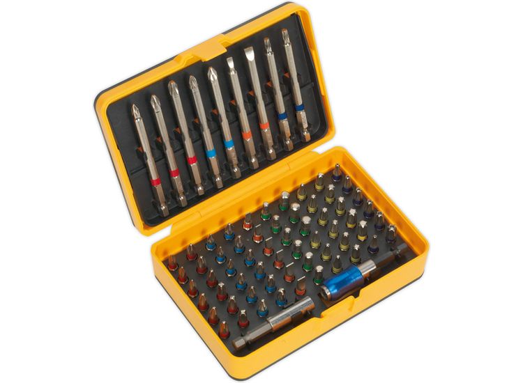 Sealey S01038 Power Tool Bit Set 71pc Colour-Coded S2