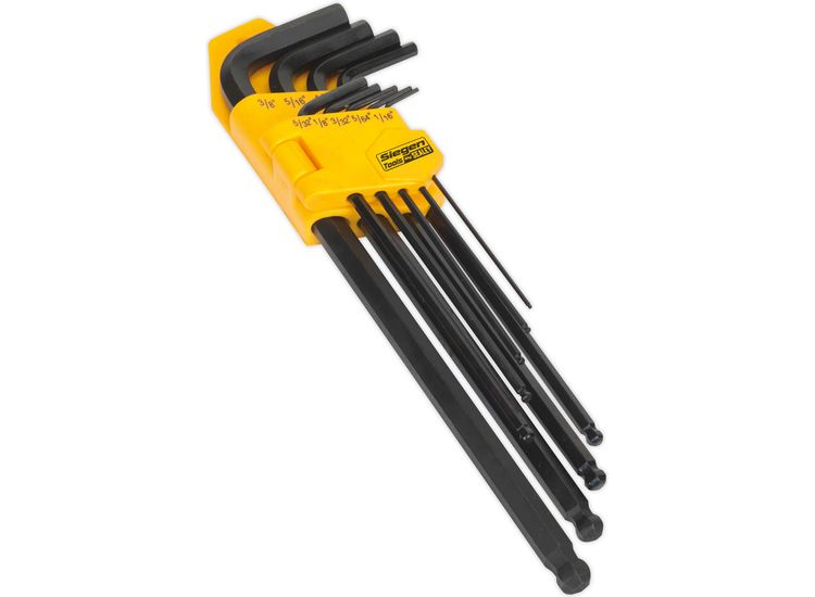 Sealey S01099 Ball-End Hex Key Set 9pc Extra-Long Imperial