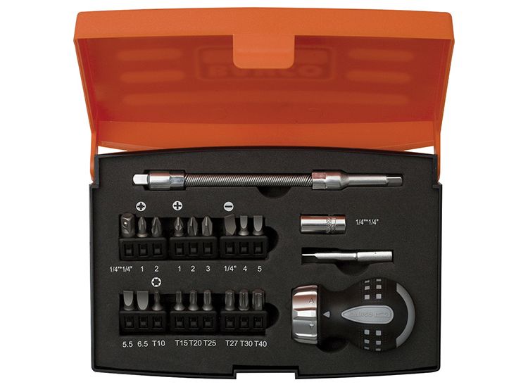 Bahco 808050S-22 Stubby Ratchet Screwdriver Set, 22 Piece