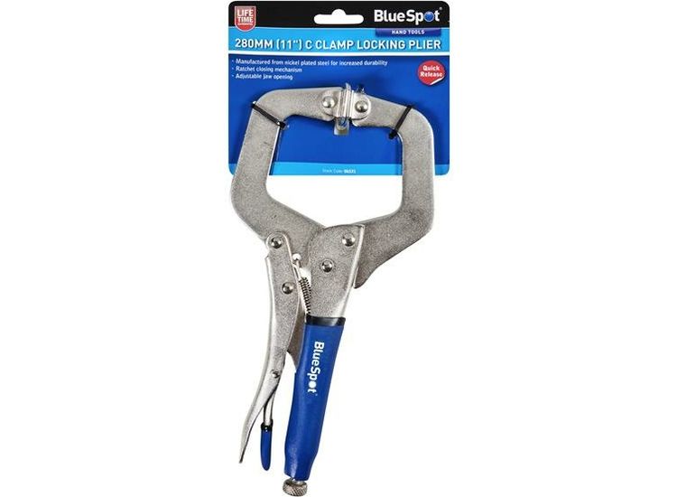 BlueSpot Tools Locking C-Clamp with Swivel Pads 280mm (11in)