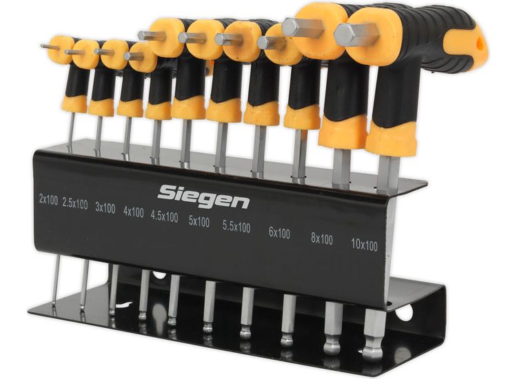 Sealey S01150 Ball-End Hex Key Set 10pc T-Handle Metric