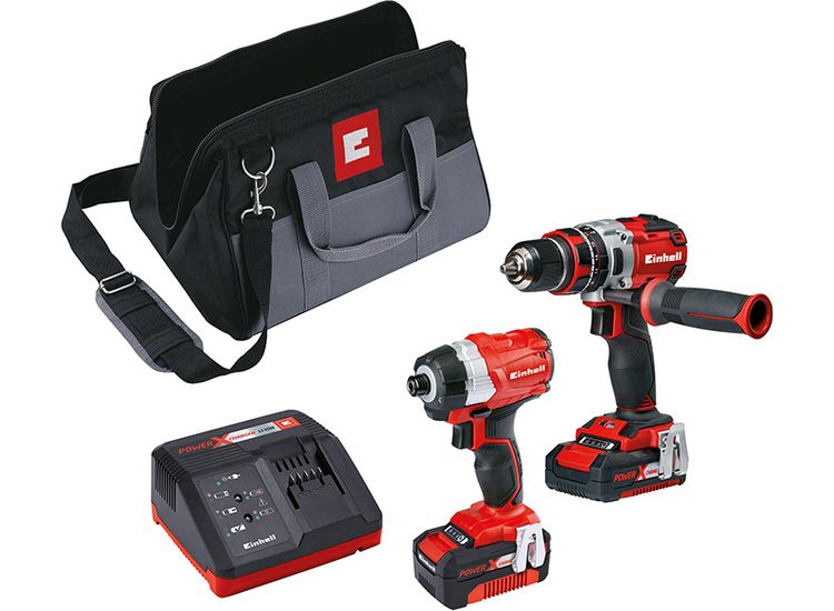 Einhell Power X-Change Brushless Twin Pack 18V 1 x 2.0Ah &amp; 1 x 4.0Ah Li-ion
