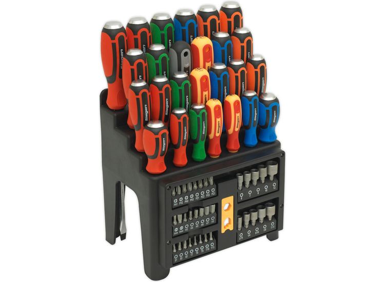 Sealey S01153 Hammer-Thru Screwdriver, Bit &amp; Nut Driver Set 61pc