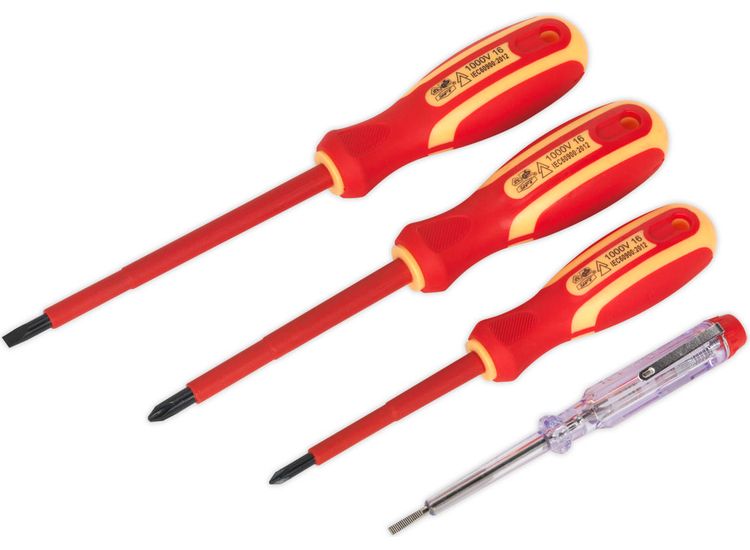 Sealey S01155 Electrician's Screwdriver Set 4pc VDE Approved