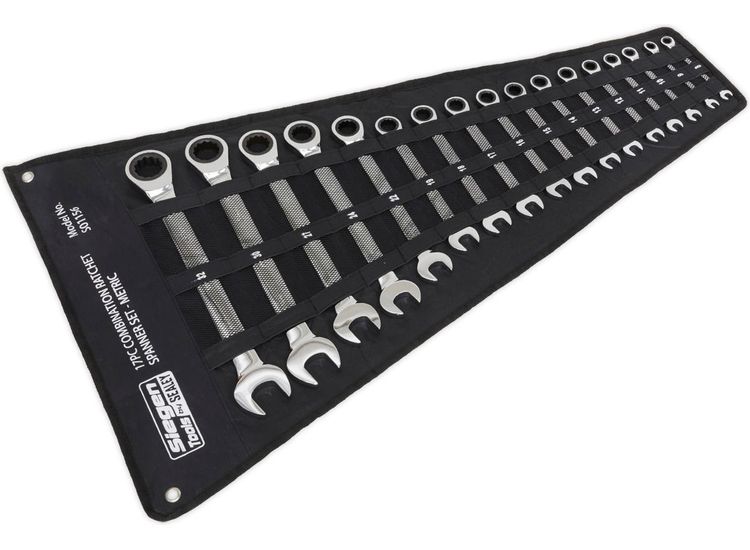 Sealey S01156 Combination Ratchet Spanner Set 17pc Metric