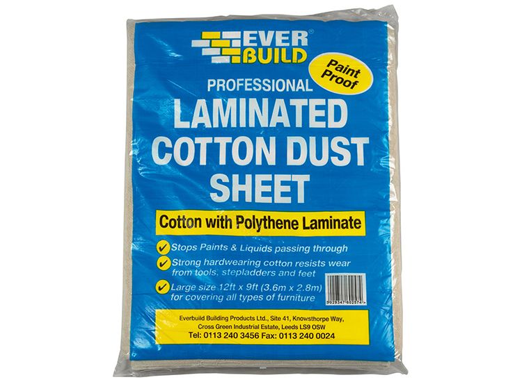 Everbuild Laminated Cotton Dust Sheet 3.6 x 2.7m