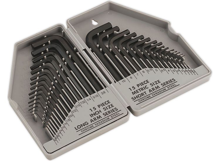 Sealey S0484 Hex Key Set 30pc Long/Short Arm - Metric/Imperial
