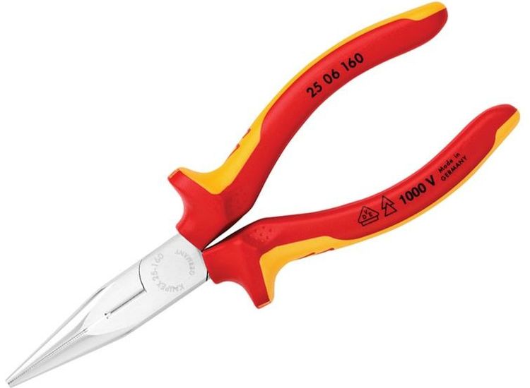 Knipex VDE Snipe Nose Side Cutting Pliers (Radio) 160mm