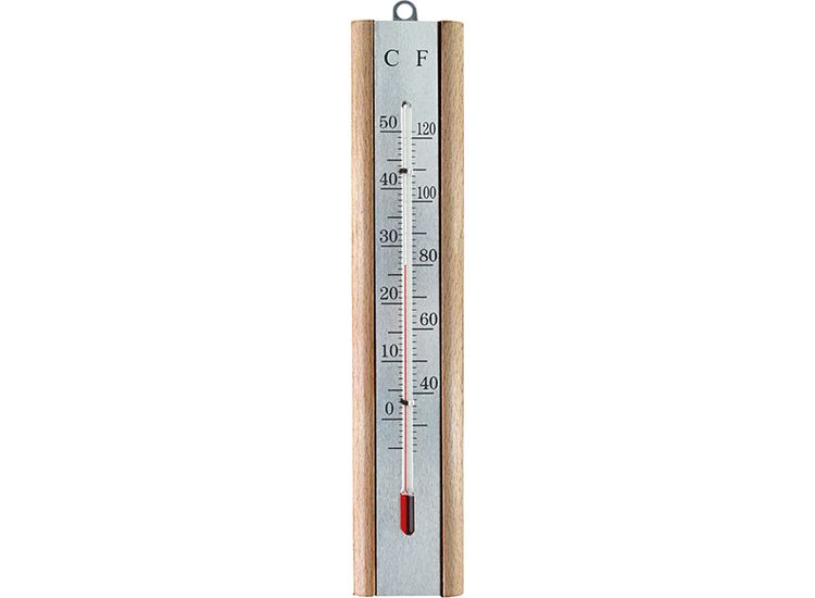 Faithfull Thermometer Wall Beech Silver 200mm